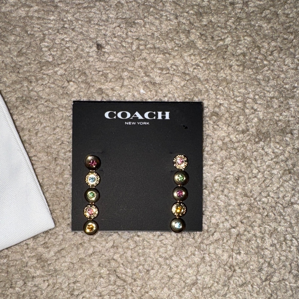Coach Vibrant Stone Stud Earrings - Picture 2 of 3